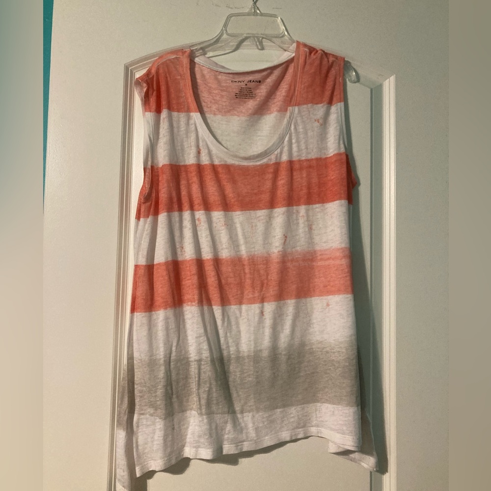 DKNY sleeveless striped tank top